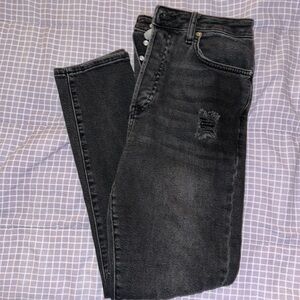 Black Denim High Waisted Jeans (28)